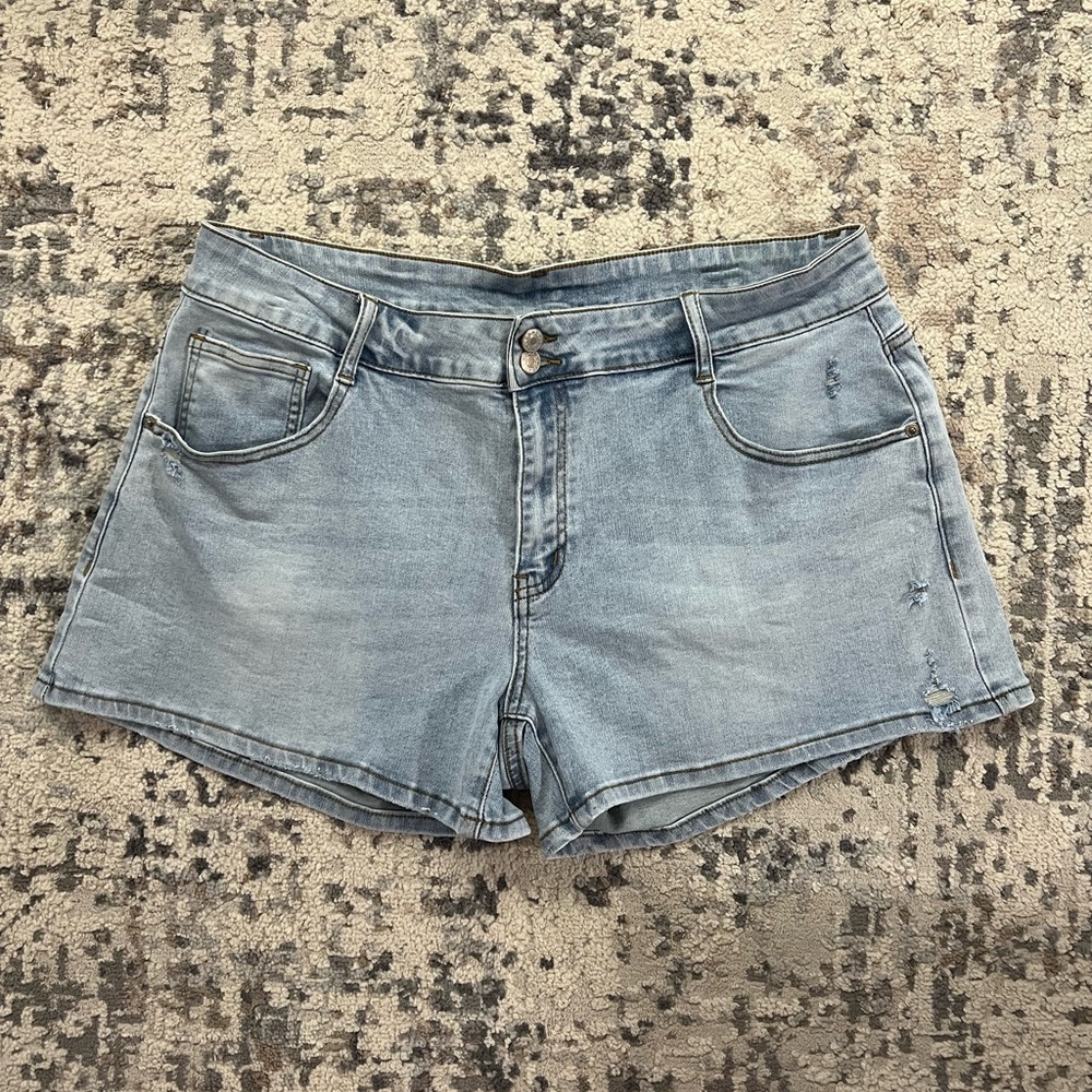 Casual Light Blue Women's Denim Shorts